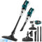 Akku Staubsauger für Makita Akku 18V, Starke 10000Pa Kabellos Handstaubsauger Akku mit LED Beleuchtung und Groß 750mL Staubbehälter für Auto, Haus (Blau mit 1 Batterie)