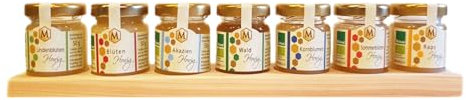 Bio Honig Geschenkset Probierset Honigbrettl 7 x 50 g aus eigener Imkerei