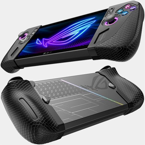 JSAUX Funda Protectora de Silicona Compatible con ROG Ally X, ROG Ally X Grip Skin, ASUS Rog Ally X Accesorios, Juego de Fundas de Silicona (una Izquierda y una Derecha)-PC0113 Negro