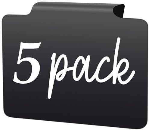 5 Pack Basket Labels Clip On - Clip for Storage Baskets - Bins - Boxes - Pantry - Plastic Chalkboard Tag - On Blackboard,Box Clip On Black,Black Labels