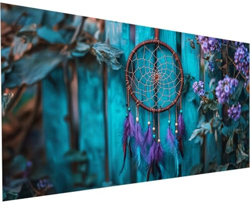 Diamond Painting Erwachsene Traumfänger Diamond Painting XXL 100x200cm Full Drill Blume DIY Bastelset Erwachsene Perlen Bilder Malerei Mosaikherstellung, Home Office Wand Dekor Geschenke Mädchen K-95
