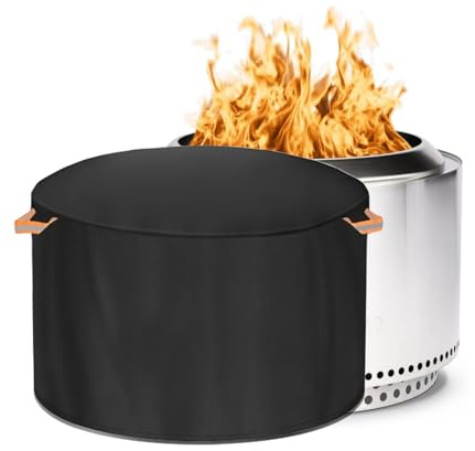 Schutzhülle Fürfeuerschale Für Solo Stove, Runde Feuerstellenabdeckung Für Den Außenbereich, Uv-Beständig , Rauchfreie Gewebe Feuerkorb ,Feuerstelle Abdeckung(Yukon - 71D x 42H)