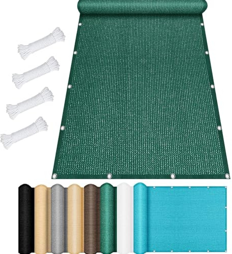 Beschattungsnetz inkl Befestigungsseile 80 x 130 cm Uv-Schutz Windschutz Sonnensegel Balkon Markise Zaunblende Wasser Luftdurchlässig für Carport Pflanze Pergola Zaun Außen, Dunkelgrün