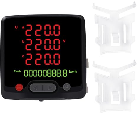 Stromzähler 3 phasen Drehstromzähler AC 0-500V 0-5A LCD-Digitalanzeige kann die Spannung Strom 8 Arten von Werten zu messen, Einstellung von spannung Alarm, RS485 serielle (76 * 76mm)