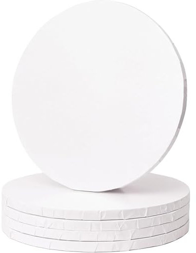 5 Pcs Round Cake Board, 30 cm White Cake Board, 12mm Thick Cake Drum Board, Reusable Cake Boards for Cakes, Pies, Pizza, Bread, Weddings, Birthdays