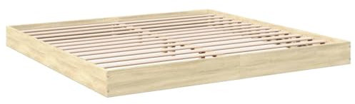 HEFZGDB Bettgestell ohne Matratze Sonoma-Eiche 180x200 cm Holzwerkstoff Jugendbett Bed Frame Familienbett Einzelbetten für Herberge Gästezimmer Schlafzimmer Wohnbereich