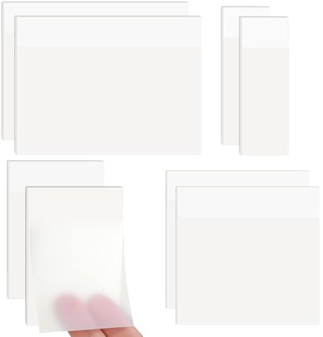 Huoflame Transparente Haftnotizen Sticky Notes – Wasserfest & Wiederbeschreibbar, 400 Blätter PET Haftnotizblock – Ideal für Schule, Büro, Studium & Zuhause