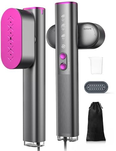 Singphere 8H Plancha de Vapor Portátil, 110-240V Voltaje Dual, Mini Plancha de Viaje 2 en 1 (Hogar/Viajes), Calentamiento Rápido 15s, 1000W, Ligera y Compacta - Ideal para Viajes Globales