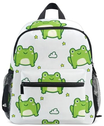 RPLIFE Niedlicher grüner Frosch Mini-Rucksack für Kleinkinder, Jungen, Schulrucksäcke, Vorschulrucksäcke, 3–8 Jahre