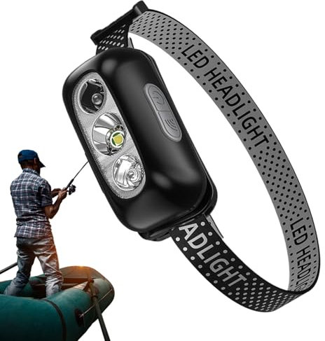 Linterna Frontal, Luz Principal Brillante, 3 Modos Impermeable con Sensor de Movimiento para Actividades Exteriores: Camping, Senderismo, Ciclismo, Running y Reparación