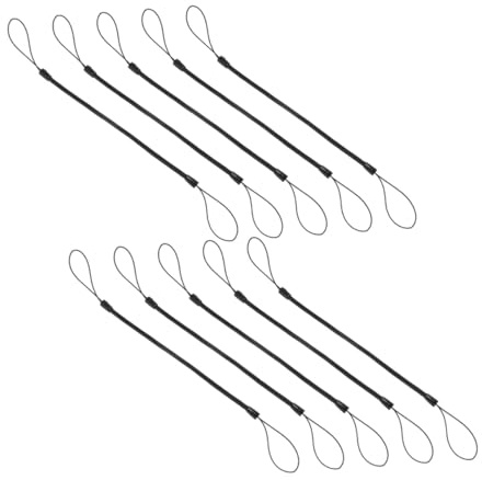 HIAKDOFT 10pcs Black Lost Spring Rope for Stylus Pen Tablet Stylus Retractable Lanyard Wrist Strap Convenient Pen Leash for Drawing Writing
