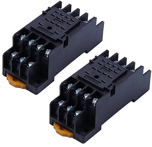 ClAZTyict 2X PYF14A DIN Rail Power Relay Socket Base 14 Pin for MY4NJ HH54P MY4