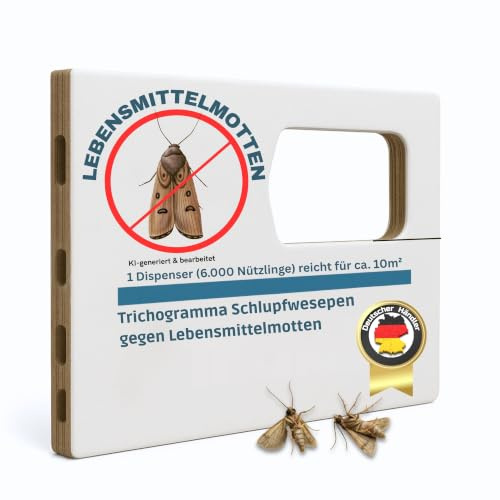 2X ca. 6000 Eier Schlupfwespen Trichogramma gegen Lebensmittelmotten und Kleidermotten effektive Bekämpfung, rein biologisch für ca. 20m²