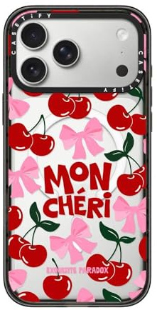 CASETiFY Impact iPhone 17 Pro Max Hülle [MagSafe-kompatibel/Schutz vor Stürzen aus 2,5 m Höhe/Schlank] - Mon Cheri Cherries - Schwarz