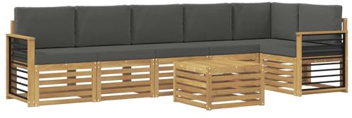 vidaXL Outdoor-Sofagarnitur 7 pcs Weiß und Anthrazit 59 x 59 x 37 cm, Garten Lounge, Moderne Outdoor-Sofa Sets, modulare Sofas, Essbereich, Holz Sitzgruppe, Terrasse Ideen