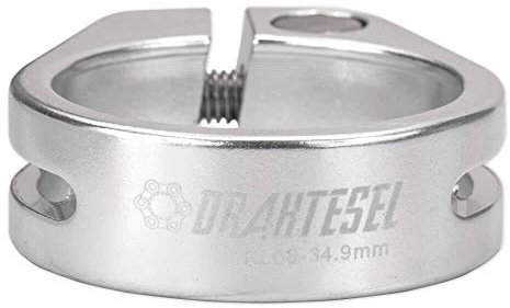 Drahtesel Fahrrad Sattelstütze, Sattel-klemme, Klemmring mit Schraubverbindung, Sattelstützenklemme (Silber, 28,6mm)