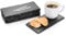 Sänger | Schieferplatten-Set Biscuit mit Kreide, 6 moderne Untersetzer aus Schiefer. Serviertablett, Eckiges Tellerset | 20x10 cm