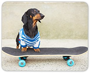 Destination Vinyl Ltd Cute Dachshund Skateboard Mouse Mat Pad - Sausage Dog Funny Computer #13274