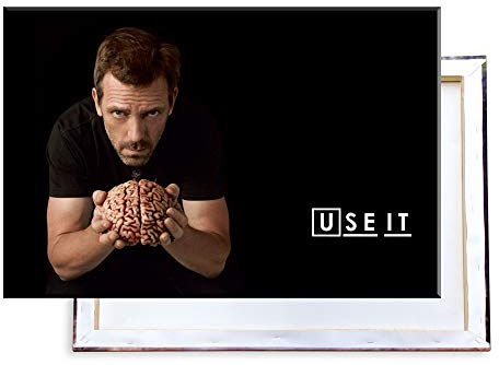 Unified Distribution Dr. House - Gehirn benutz es - 100x70 cm - Bilder & Kunstdrucke fertig auf Leinwand aufgespannt und in erstklassiger Druckqualität
