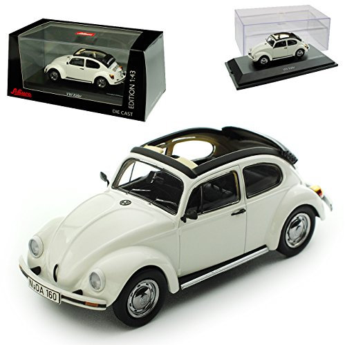 Schuco Volkwagen Käfer 1600 Cabrio Open Air Weiss Offen 1/43 Modell Auto mit individiuellem Wunschkennzeichen