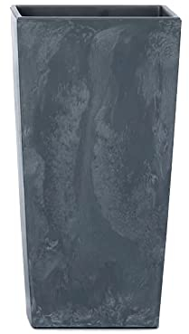 Maceta URBI SQUARE BETON EFFECT 7,2L., Con depósito, dimensiones (mm) 170x170x325, color Antracita