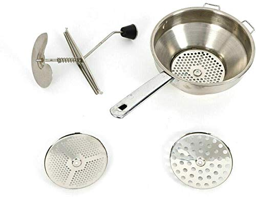 Passiergerät I Passiermühle aus Edelstahl, inkl. 3 Siebeinlagen. Spülmaschinengeeignet. Passiersieb zum passieren von Obst, Gemüse