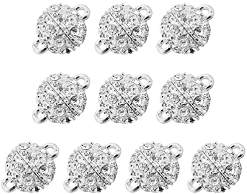 10stücke Magnetische Schmuckverschlüsse Mit Strass Für Diy Armbänder Und Halsketten Runde Edelstahl-buckle Für Handgelenk Hochwertige Verbindungselemente Für Frauen S