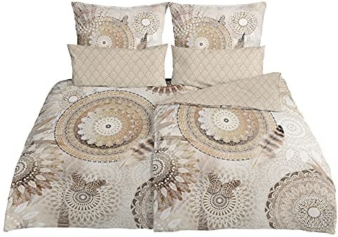 Hip Flanell Bettwäsche Kaskae Sand 1 Bettbezug 155 x 220 cm + 1 Kissenbezug 80 x 80 cm