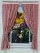 Yaland Vorhänge mit Karo-Muster Landhausstil Gardinen Karo-größe 1x1cm Wohnzimmer Gardinenschals mit Raffhalter (BxH 100x140cm, rot) 2 Stück