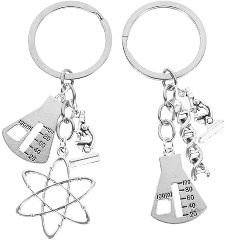 Garneck 2 Piezas de Llavero de Símbolo de Ciencia Llavero de Laboratorio Atom Regalo del de Química de La Química Regalo de Amantes de La Ciencia Regalo para Estudiante de Ciencia