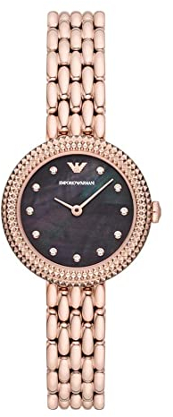 Emporio Armani Damen-Zweizeiger-Armbanduhr aus Edelstahl, 30 mm Gehäusegröße