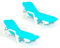 Lote 2 Tumbonas Lena Reciclable.para jardín, Patio, Piscina, Playa, terraza, áticos... Mobiliario para Interior y Exterior (Turquesa)