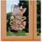 Fensterbild Osterhase mit Glockenblume Vogtländische Spitze | Frühlingsmotiv mit Osterhase, Blumen und Marienkäfer | Spitzenbild Frühling Ostern | Geschenk-Idee Anhänger Höhe x Breite 31 x 20 cm