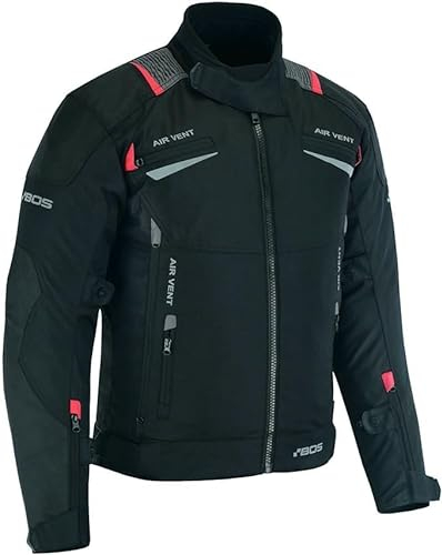 BOSmoto Motorradjacke Herren, Belüftung Reißverschluss, Atmungsaktive Sommer Mesh Motorcycle Stadt Textiljacke Männer mit CE Schulter Ellbogen und Rückenprotektoren, Stretch (L)