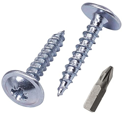 SKIR'CO (400 Stück) Verzinkter Stahl 3,0 x 16 mm Silber Holzschrauben, Metallschrauben, Oblatenkopf, Pozidriv, selbstschneidend