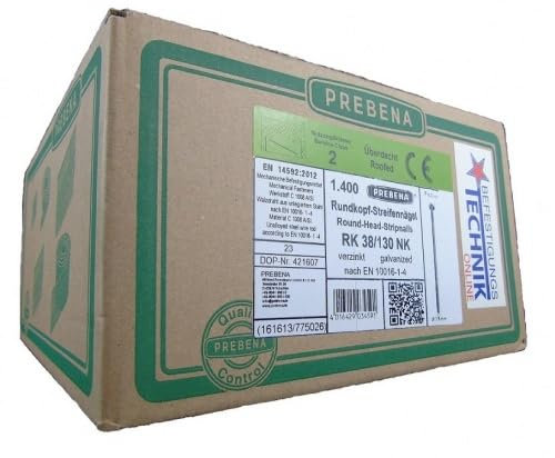 20° Streifennägel 3,8x130mm glatt verzinkt passend für Nagler Bostitch Prebena Paslode KMR BeA 1,4M