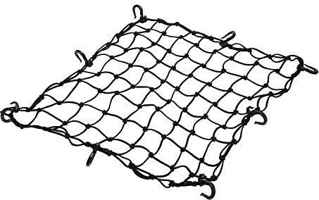 X AUTOHAUX 50x50cm Motorcycle Cargo Net Luggage Thicken Netting with Hook Black