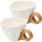 Kichvoe 2 pièces 150ml Tasse à café en céramique Tasse à Lait Pot à Lait Tasse à Lait Tasses à café avec Manche en Bois grès pour Cadeau de Pendaison de crémaillère