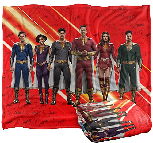 Shazam! Fury of The Gods Blanket, 152 x 127 cm Family Group Shot Silky Touch Super Soft Throw Blanket