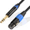 JOMLEY Female XLR to 1/4 inch (6.35mm) TRS Balanced Microphone Cable, Nylon Braid 3-Pin XLR Female to Quarter inch TRS Male Interconnect Patch Cable - 15ft