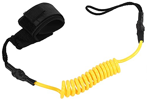 Surfboard Fangriemen, Surfboard Leash Paddle Board Fußseil, Sicherheitsfuß Seil Schwarz Wasserski Fußseil Surf Leine Surfbretter (Gelb)