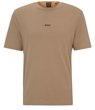 BOSS Mens TChup Logo-Print T-Shirt in Stretch Cotton