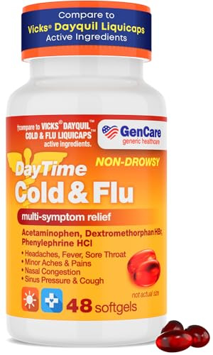 GenCare Daytime Cold & Flu Relief, Non-Drowsy Multi-Symptom, 48 Ct