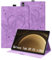 Auslbin Tab Funda Compatible con Samsung Galaxy Tab S9 FE Plus 12.4, Cuero PU con Relieve de Mariposa con función de Soporte, para Tab S9 FE+/SM-X610, Púrpura