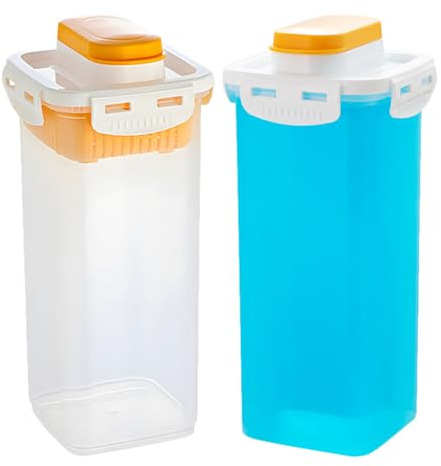 HOLIDYOYO Dispensador De Detergentes para Ropa Caja De Jarra Botella De Detergente En Polvo De 1700Ml Detergentes Líquidos Dispensador De Jabón Recipiente Transparente Botella Subcubo para