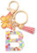 CHUQING Porte-clés avec initiales pour filles et femmes, rose, mignon papillon en forme de cœur, pour sac à dos, cartable, Kc-b
