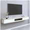 Support TV Suspendu, Meuble TV Mural, Support TV Suspendu avec Porte Et Tiroir, Grand Meuble TV De Rangement (Color : Blanc, S : 180cm)