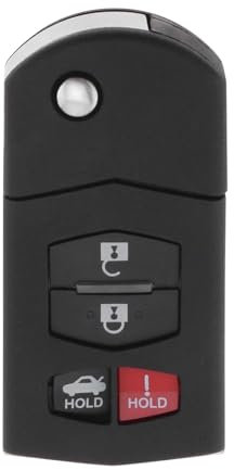 eMagTech 4 Button Smart Remote Flip Key Fob Shell Case Compatible with Mazda 3 5 6 RX-8 CX-7 CX-9 MX-5 Miata 4 Button Keyless Entry Remote Key Fob Case