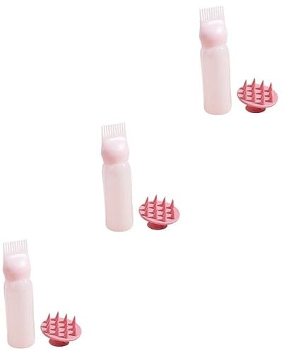 Healeved 6sets Hair Coloring Comb Applicator Bottle Root Comb Design for Even Distribution for Hair Dyeing and Perming Wash Bottle Set