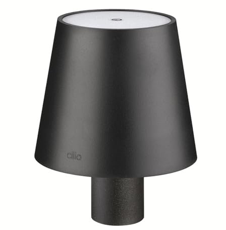 cilio LED-Flaschenlampe LUCE | Lampenschirm für Flaschenhals bis Ø 3 cm | Flaschen Aufsatz mit Touch-Sensor | Dimmbar | Bis 13 h Leuchtdauer | Metall/Kunststoff | Höhe: 13,5 cm/Ø 11 cm | Schwarz